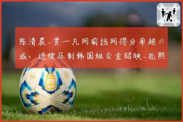 陈清晨_贾一凡网前挡网得分率超六成，连续压制韩国组合金昭映_孔熙容
